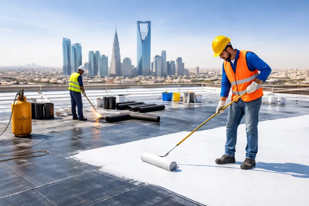 شركة عزل اسطح بالرياض تقدم أفضل خدمات العزل المائي والحراري باستخدام أحدث المواد والتقنيات لضمان حماية المباني من التسربات ودرجات الحرارة العالية بأعلى جودة وأسعار تنافسية.